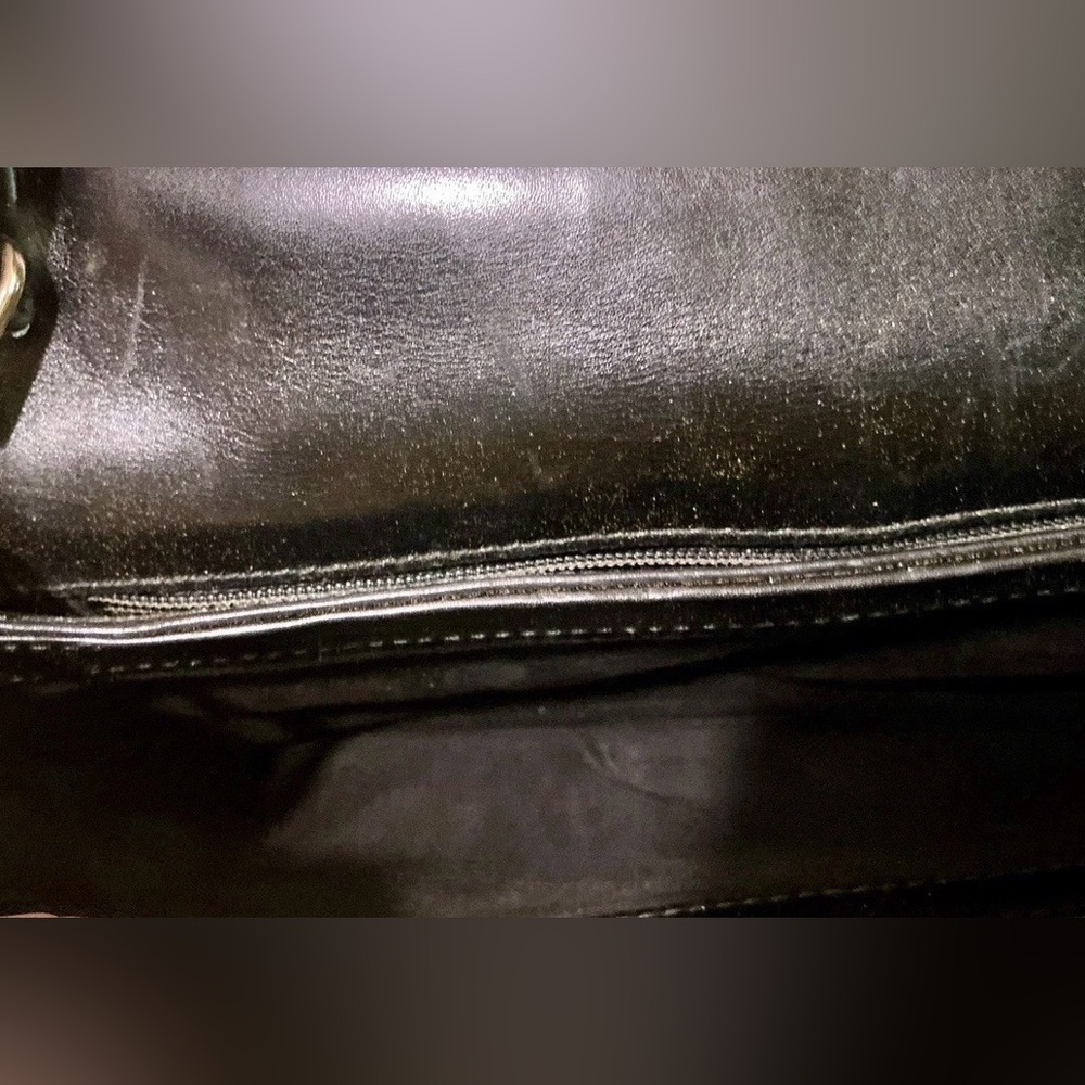 Vintage Gucci Black Leather Chain Shoulder Bag GG Logo Authenticated Classic - Picture 9 of 11